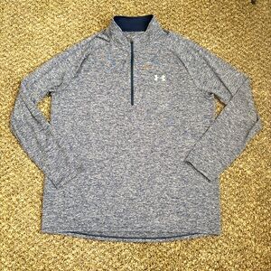 Under Armour 1/4 Zip Pullover longsleeve Sweatshirt Blue Mens XL